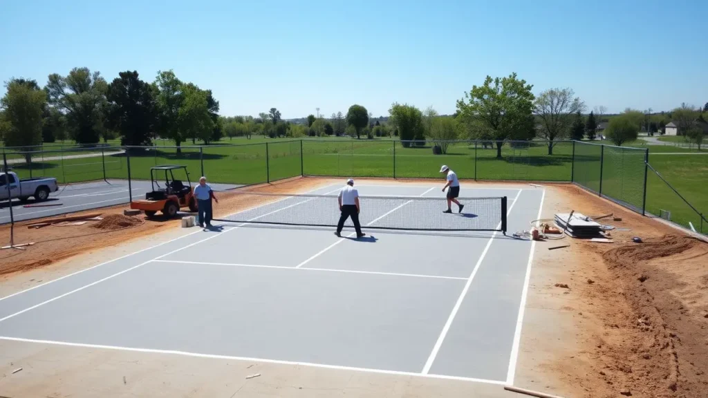 play pickleball on a tennis court